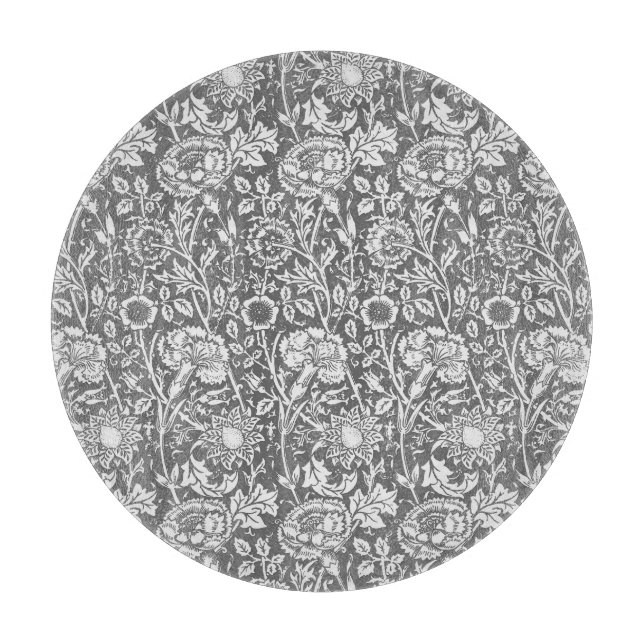 Jugendstilkarnation Damask, grau/grau Schneidebrett (Vorderseite)