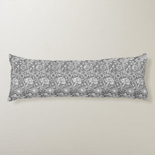 Jugendstilkarnation Damask, grau/grau Seitenschläferkissen