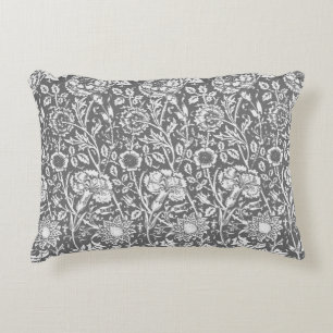 Jugendstilkarnation Damask, grau/grau Zierkissen