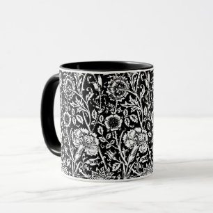 Jugendstilkarnation Damask, Schwarz-Weiß Tasse