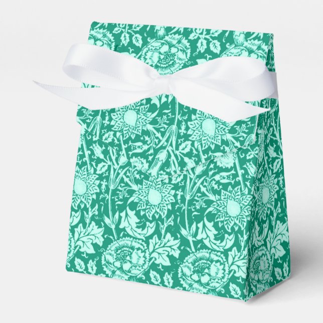 Jugendstilkarnation Damask, Türkis Geschenkschachtel (Vorderseite)
