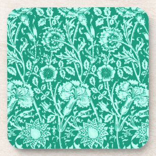 Jugendstilkarnation Damask, Türkis Getränkeuntersetzer