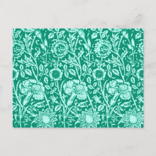 Jugendstilkarnation Damask, Türkis Postkarte