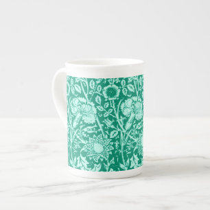 Jugendstilkarnation Damask, Türkis Prozellantasse