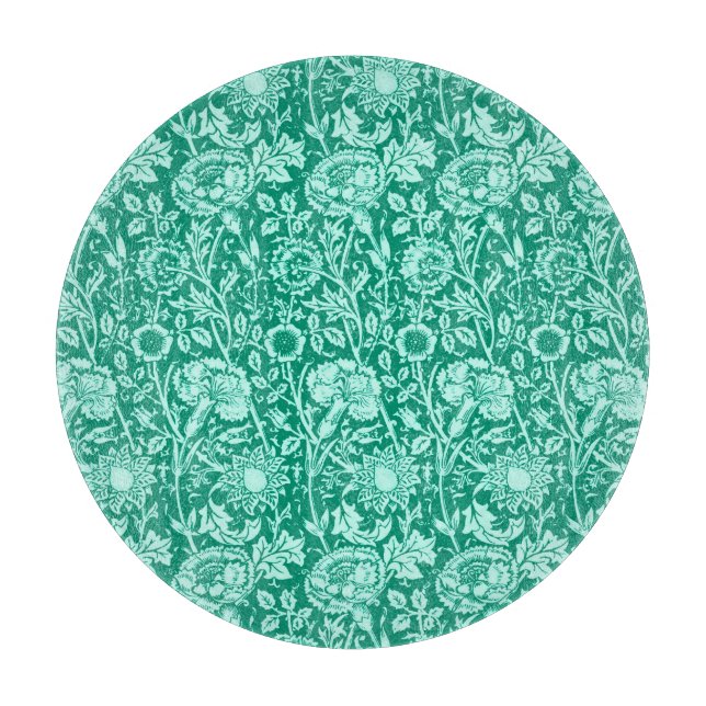 Jugendstilkarnation Damask, Türkis Schneidebrett (Vorderseite)