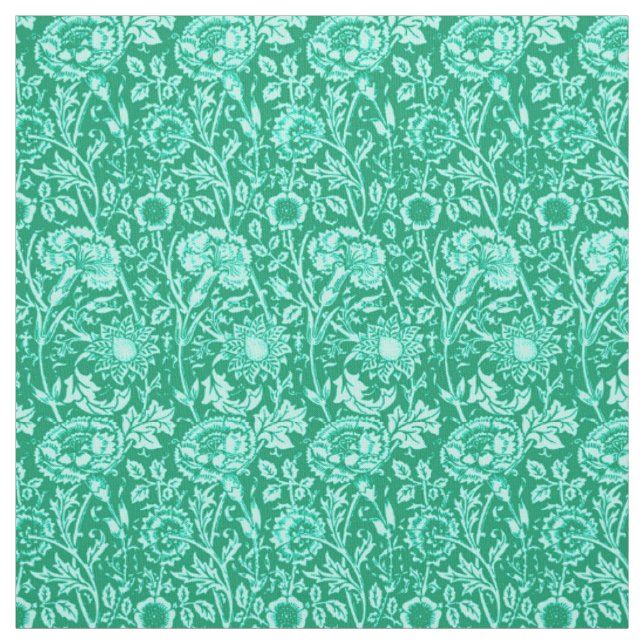 Jugendstilkarnation Damask, Türkis Stoff (Muster)
