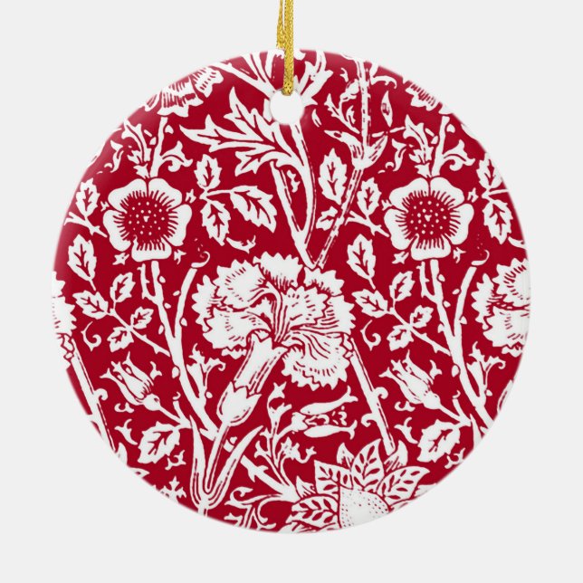 Jugendstilkarnation Damaskus, Rot und Weiß Keramik Ornament (Hinten)