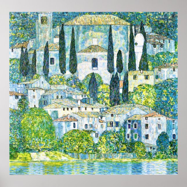 Jugendstilkirche Cassone von Gustav Klimt Poster (Vorne)
