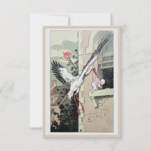 Jugendstilstorch mit Babyankündigung Ankündigung