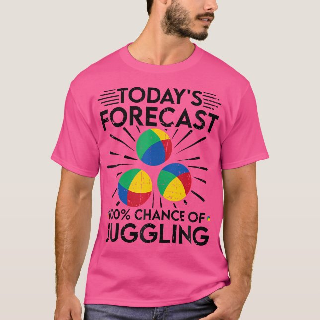 Juggler Forecast 100 Chance Of Juggling T-Shirt (Vorderseite)