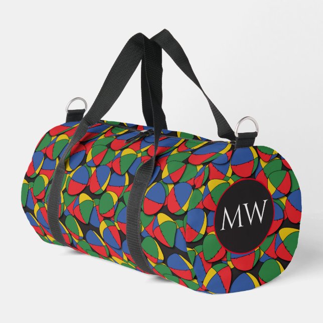 Juggler Juggling Balls Gemustert Mit Monogramm Duffle Bag (Linke Seite)