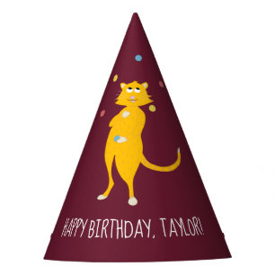 Juggling Cartoon Cat Personalisiert Juggler Partyhütchen