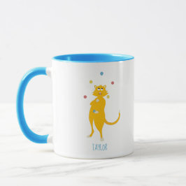 Juggling Cartoon Cat Personalisiert Jugglers Tasse