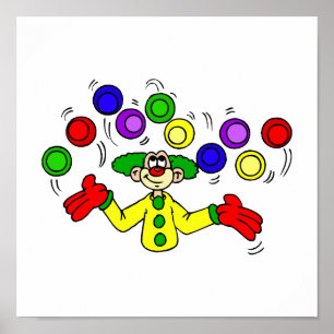 Juggling Clown mit Balls Poster
