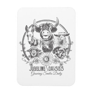 Juggling Daisies Farm Family Maganet Magnet