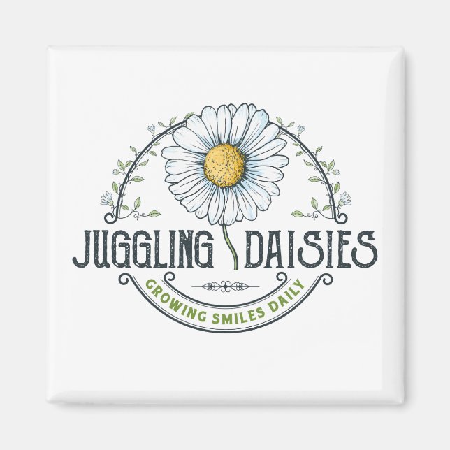 Juggling Daisies Logo-Magnet Magnet (Vorne)