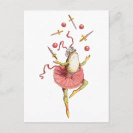 Juggling frog postkarte
