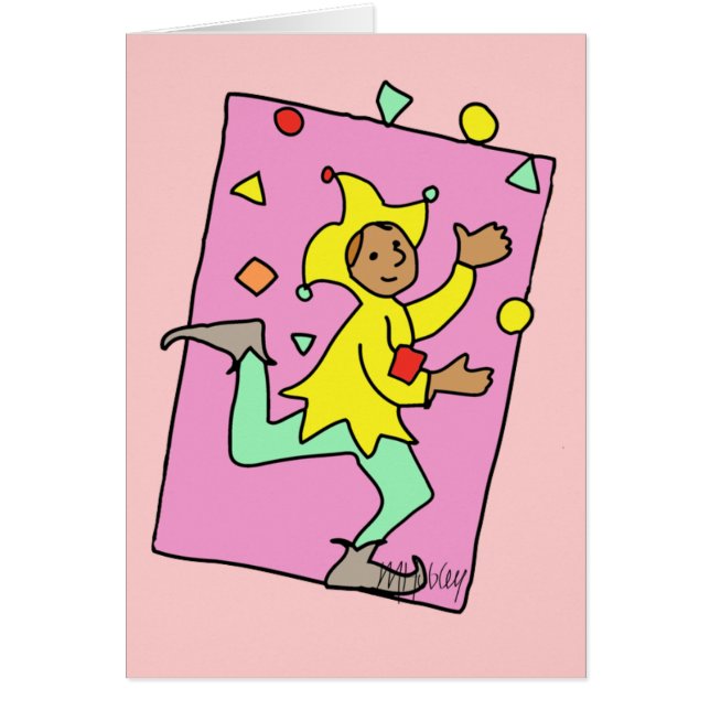 Juggling Jester Cartoon Niedlich Child Illustratio (Vorne)