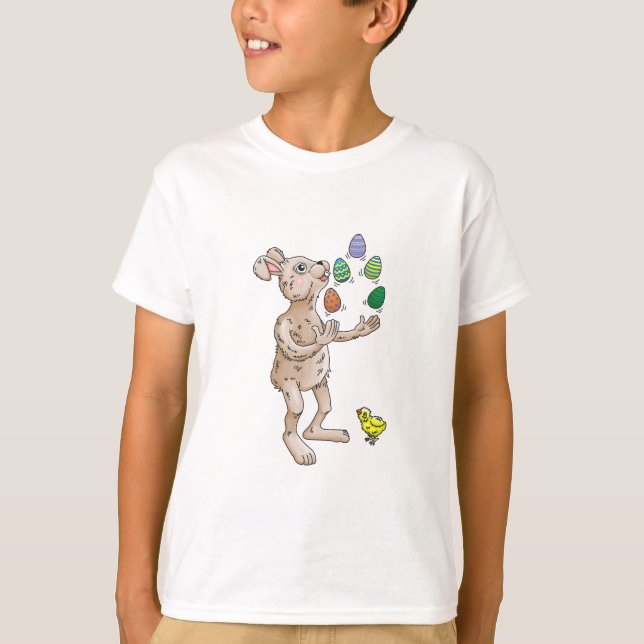 Juggling Oaster Bunny T-Shirt (Vorderseite)