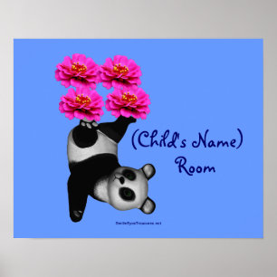 Juggling Panda Kids Room Personalisiert Wall Poste Poster