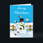 Juggling Snowman Feiertagskarte<br><div class="desc">Juggling Snowman</div>