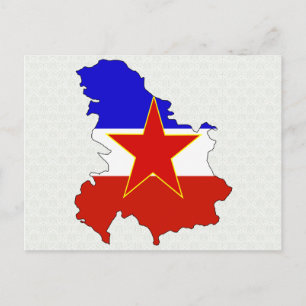 Jugoslawien-Flag-Karte Postkarte