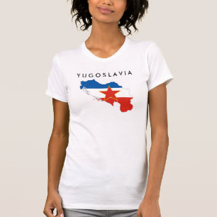 Jugoslawien-Landflaggen-Kartenform-Silhouette T-Shirt