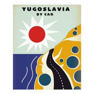 Jugoslawien Von Autos Vintage Reiseplakat Fotodruck