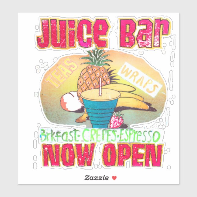 Juice Bar Sign Thunder_Cove Aufkleber (Blatt)