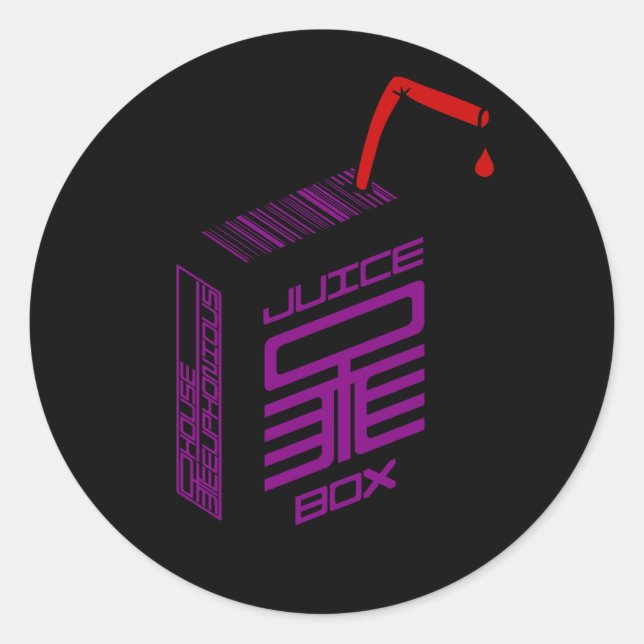 Juice-Box-Aufkleber Runder Aufkleber (Vorderseite)