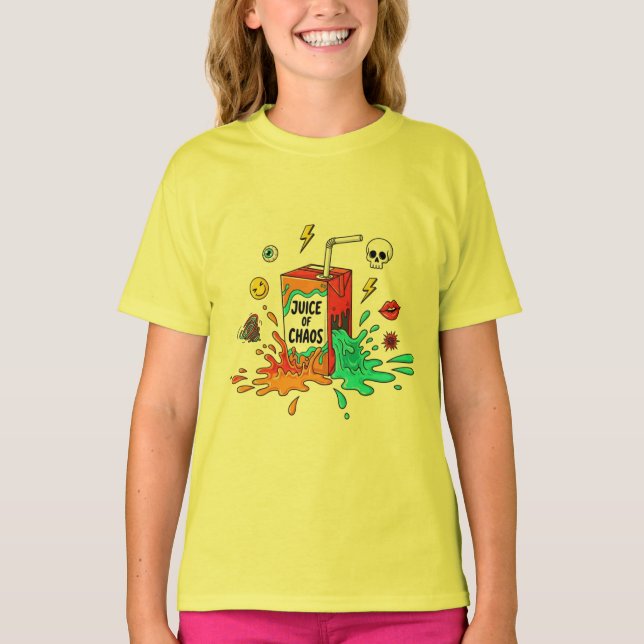 Juice of Chaos – Funny Pop Art Tee (Vorderseite)