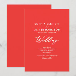 JUICIE ROTE EINFACHE KLASSISCHE HOCHZEITSEINLADUNG EINLADUNG