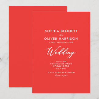 JUICIE ROTE EINFACHE KLASSISCHE HOCHZEITSEINLADUNG EINLADUNG