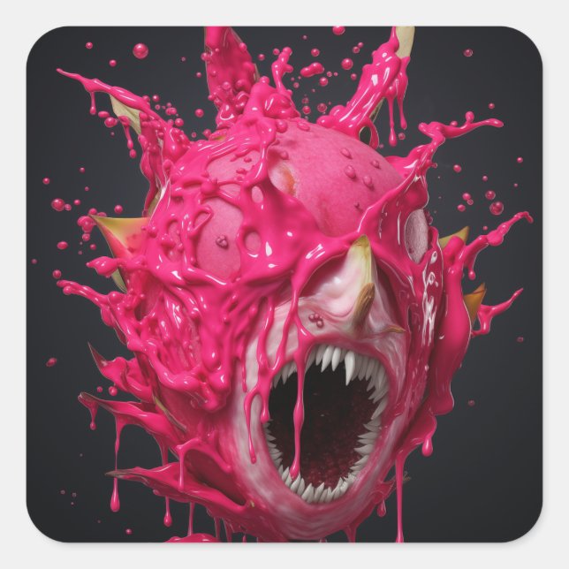 Juicified Dragon Fruit Lady Quadratischer Aufkleber (Vorderseite)