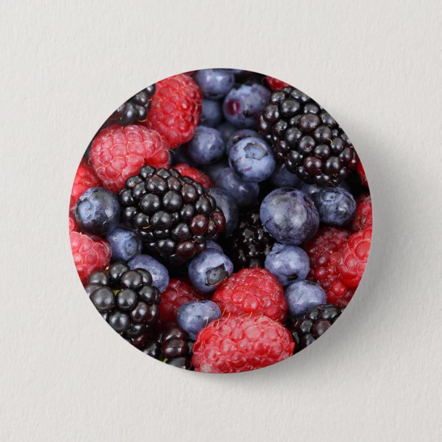Juicy and Ripe Berry Fruit Medley Button (Vorderseite)