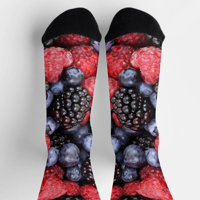 Juicy and Ripe Berry Fruit Medley Socken (Oben)