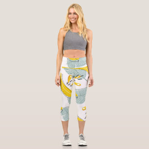 Juicy Bananas Vintages Muster Capri Leggings