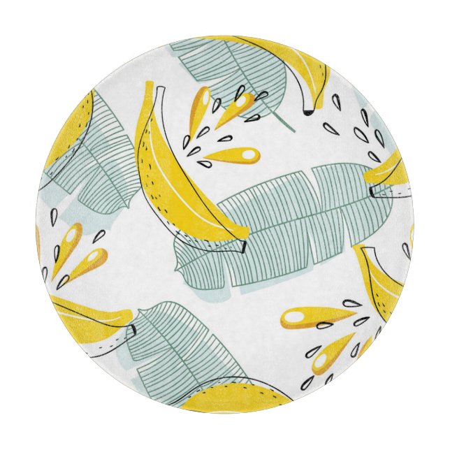 Juicy Bananas Vintages Muster Schneidebrett (Vorderseite)