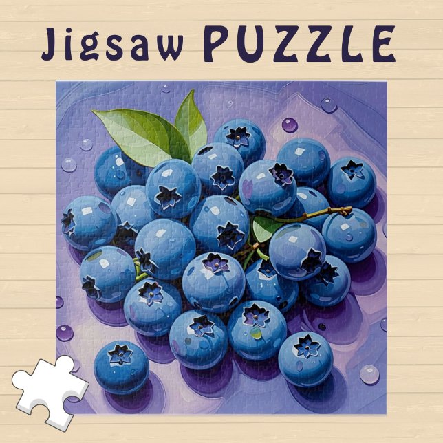 Juicy Blueberries Green Blätter Painting - Puzzle (Von Creator hochgeladen)