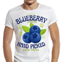 Juicy Blueberry Freshness Guaranteed Fruit Label  T-Shirt