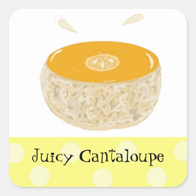 Juicy Cantaloupe Fruit Quadratischer Aufkleber (Vorderseite)
