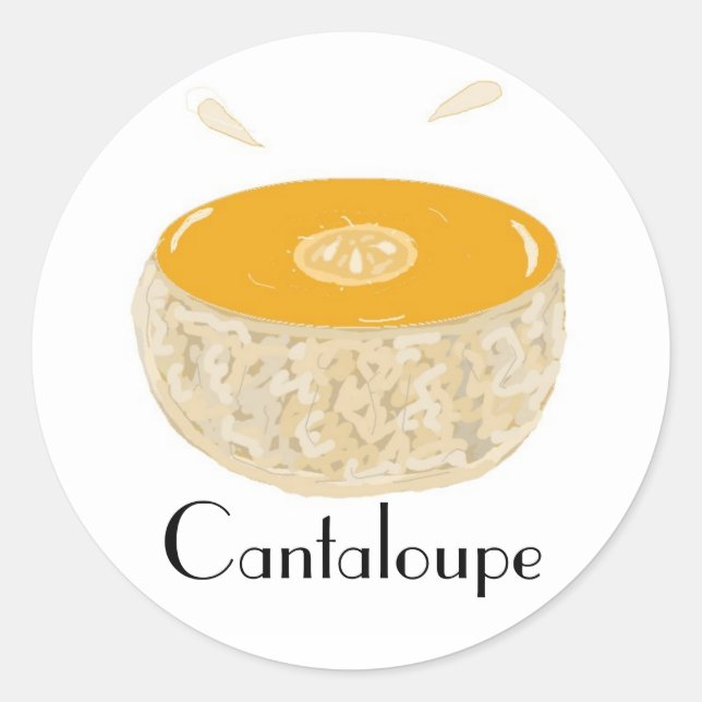 Juicy Cantaloupe Runder Aufkleber (Vorderseite)