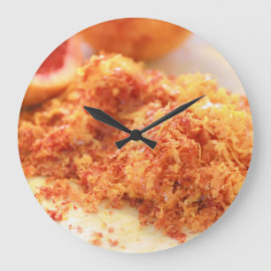 Juicy Citrus Blood Orange und Zest Große Wanduhr