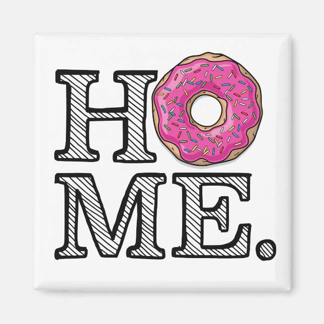 Juicy Delicious Pink Doughnut House Warmer Magnet (Vorne)