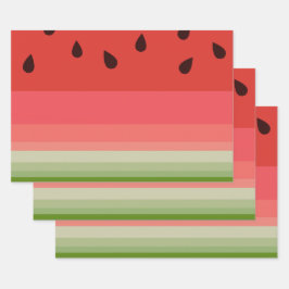 Juicy Delicious Ripe Watermelon mit Samen Design Geschenkpapier Set