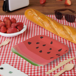 Juicy Delicious Ripe Watermelon mit Samen Design Pappteller