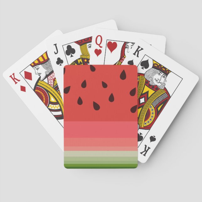 Juicy Delicious Ripe Watermelon mit Samen Design Spielkarten (Rückseite)