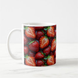 Juicy Fresh Red Strawberries Summer Fruit Pattern Kaffeetasse