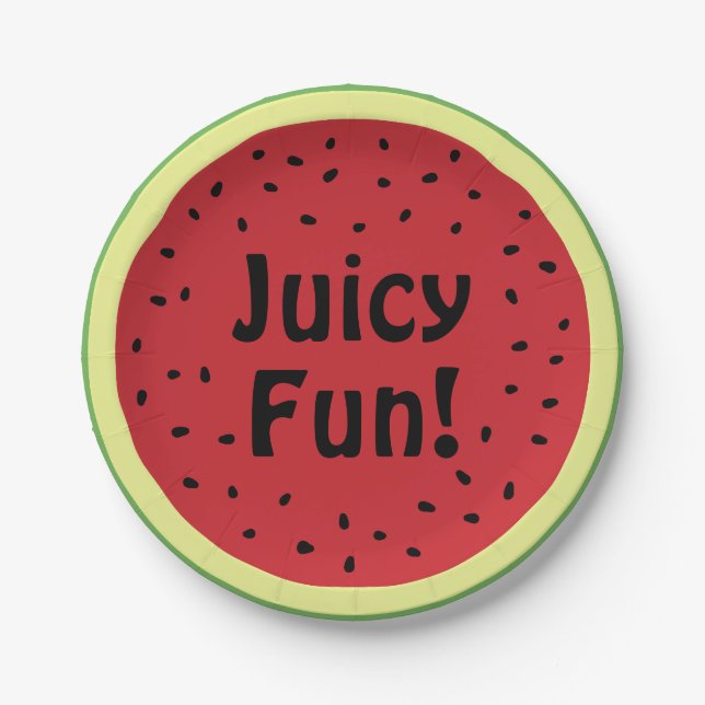 Juicy Fun Watermelon Paper Plate Pappteller (Vorderseite)
