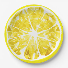 Juicy Gem Lemon Slice Citrus Frucht Party Patio Pappteller